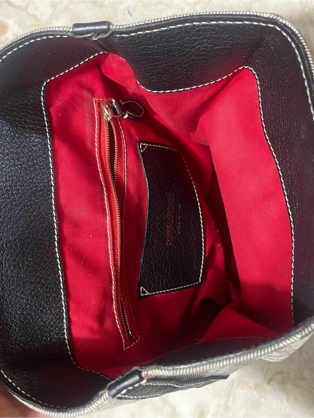 Vintage Dooney & Bourke Pyramid Signature Logo Plaid Sling backpack